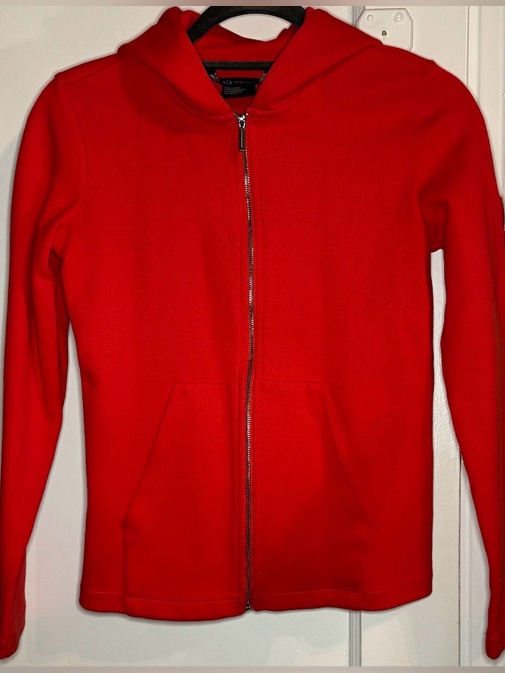 Armani Exchange Red Zip-Up Hoodie Sweatshirt - XS
